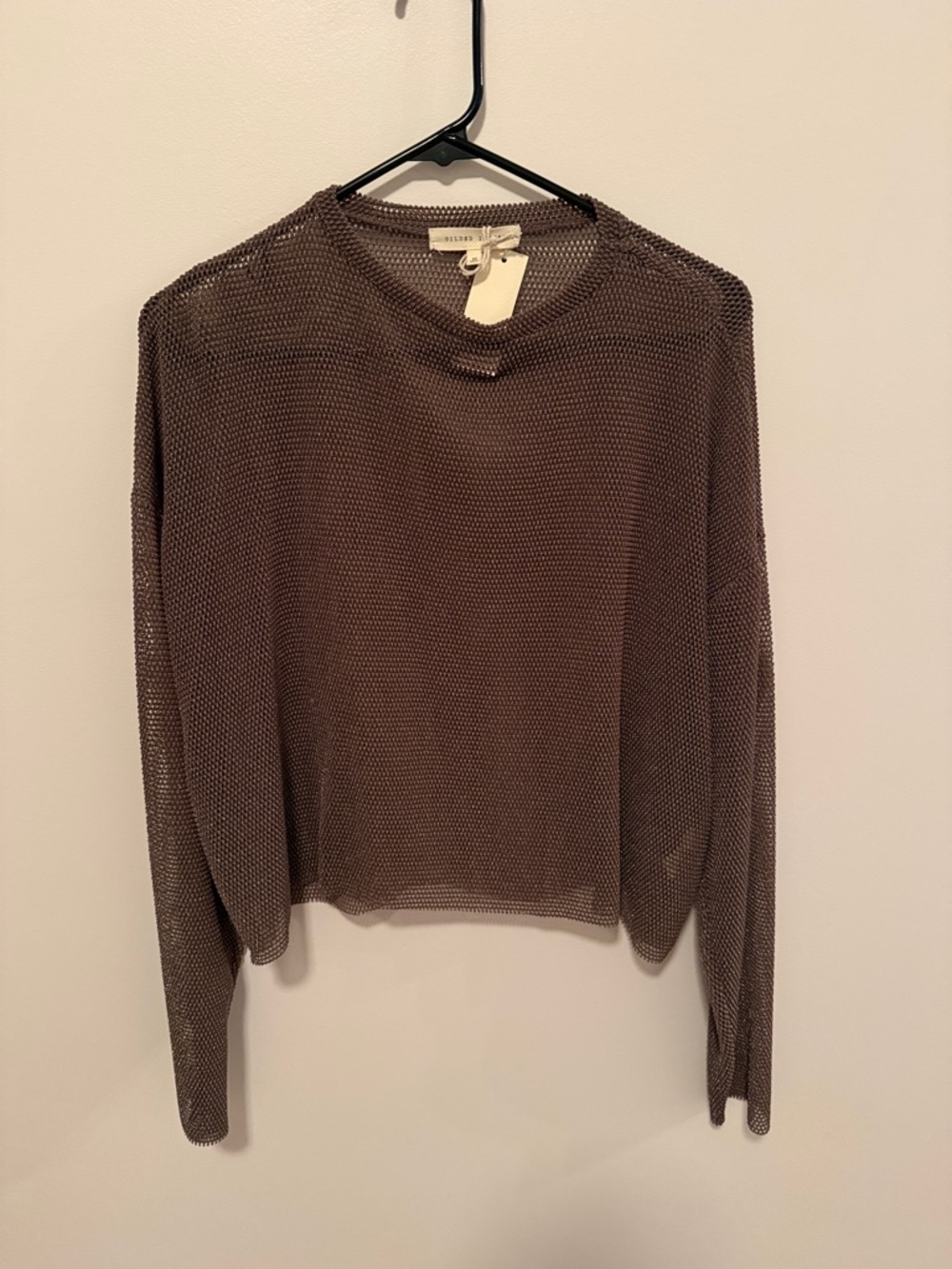 Lightweight Mesh Long-Sleeve Top - Mauve